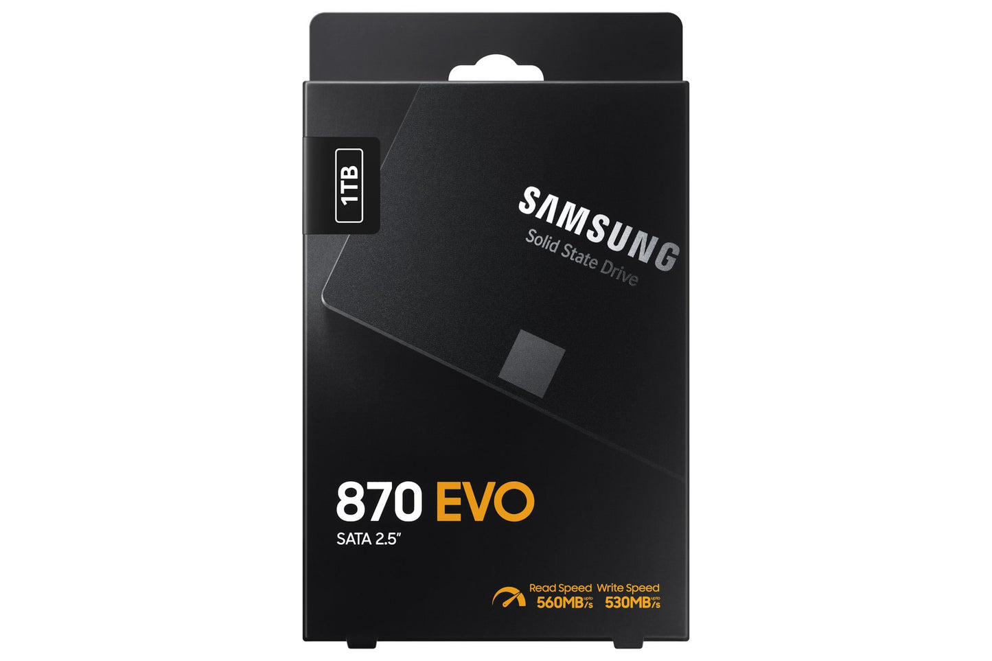 Retail box for SAMSUNG 870 EVO 1TB 2.5-inch SATA SSD with SAMSUNG and EVO text