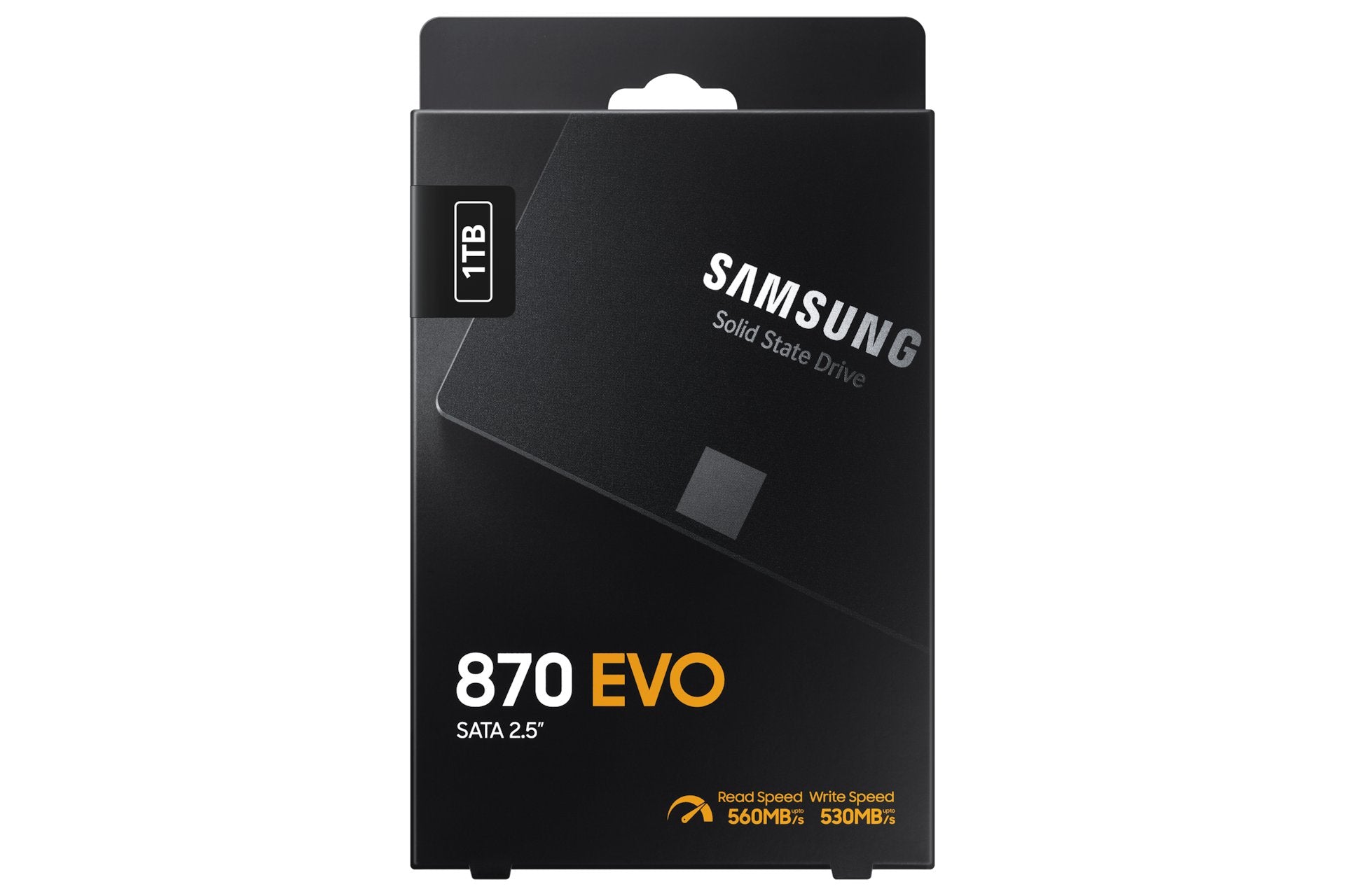Retail box for SAMSUNG 870 EVO 1TB 2.5-inch SATA SSD with SAMSUNG and EVO text