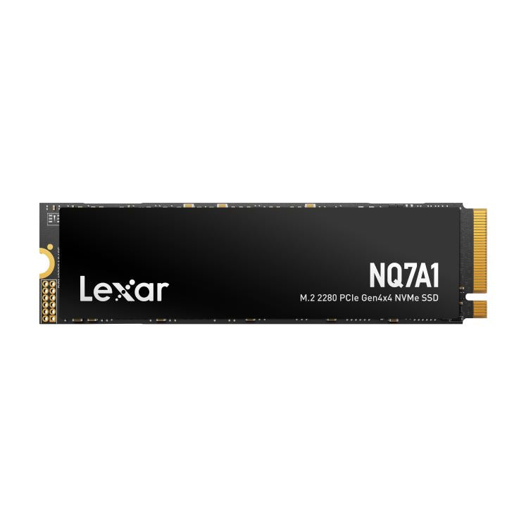 Lexar NQ7A1 internal NVMe M.2 2280 SSD with gold edge contacts, black label