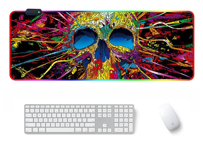 RGB Skull Abstract Desk Mat