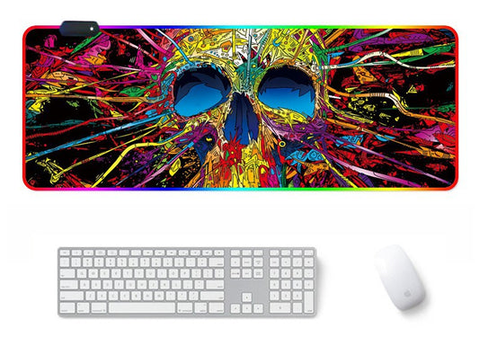 RGB Skull Abstract Desk Mat
