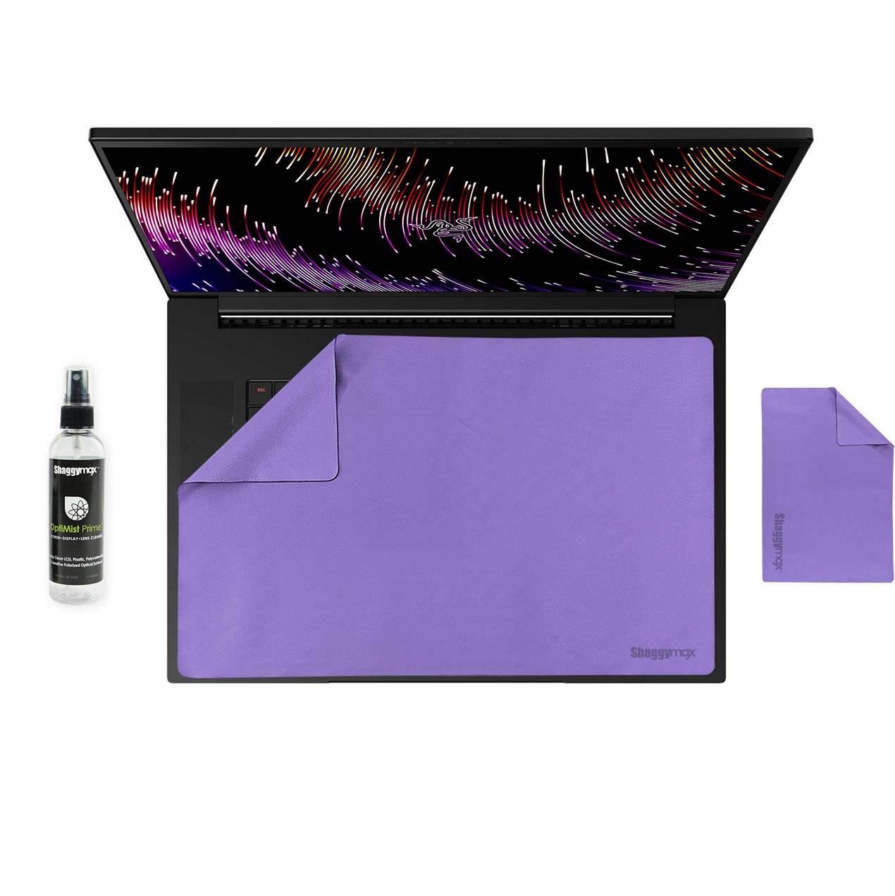 Laptop keyboard & screen protector kit, lavender cover and cleaning spray