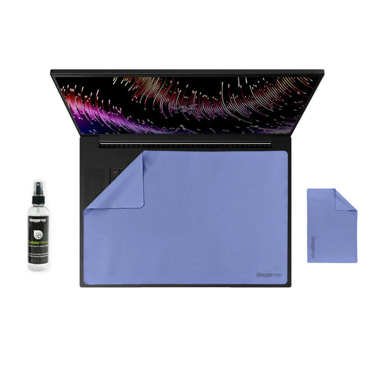17.3-inch laptop screen protector and keyboard cover set, blue microfiber kit