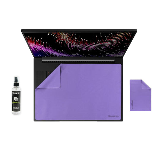 17.3-inch laptop screen protector and keyboard cover set, purple microfiber kit
