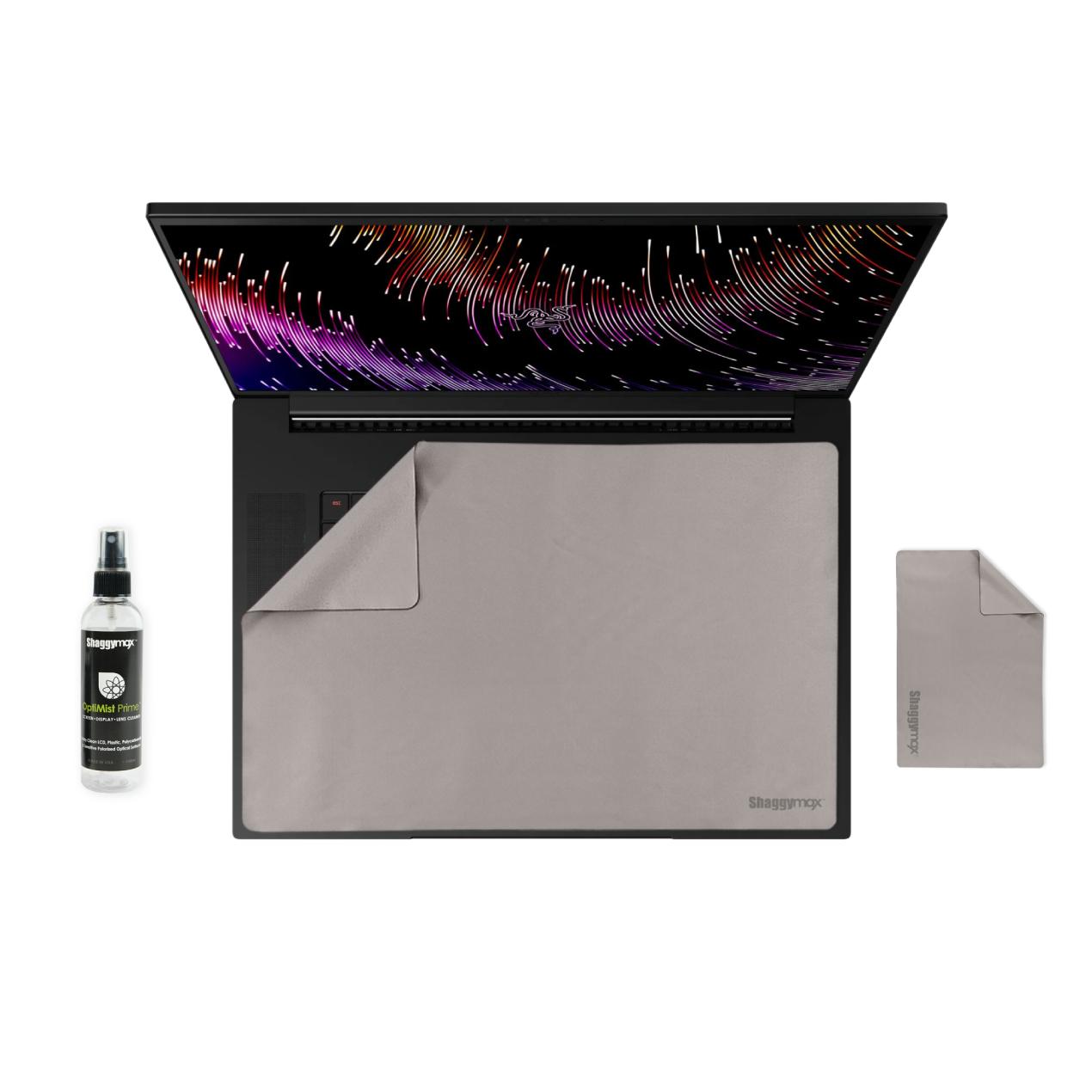 17.3-inch laptop screen protector and keyboard cover set, gray microfiber kit