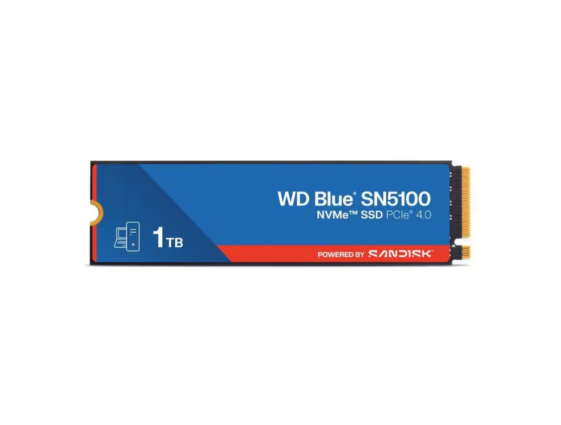 WD Blue SN5100 1TB PCIe 4.0 NVMe M.2 2280 internal SSD, blue label
