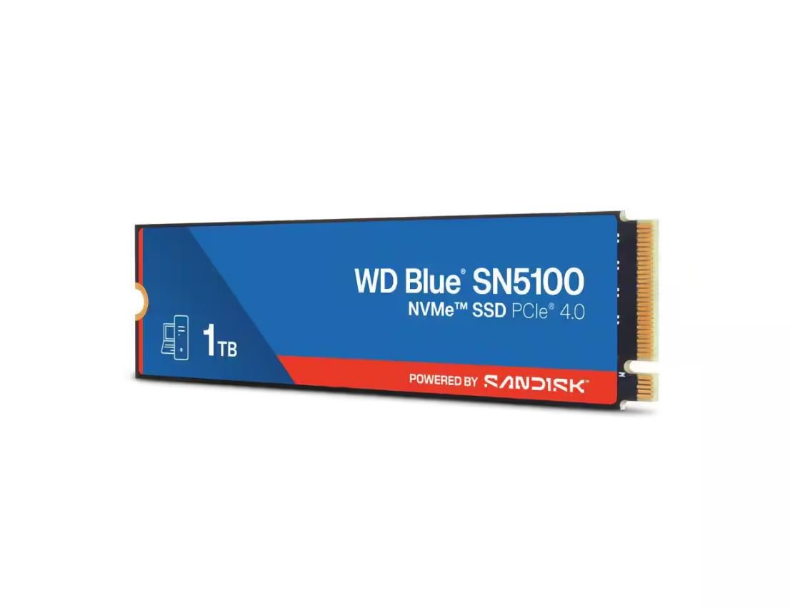 WD Blue SN5100 1TB PCIe 4.0 NVMe M.2 2280 internal SSD with gold edge connector