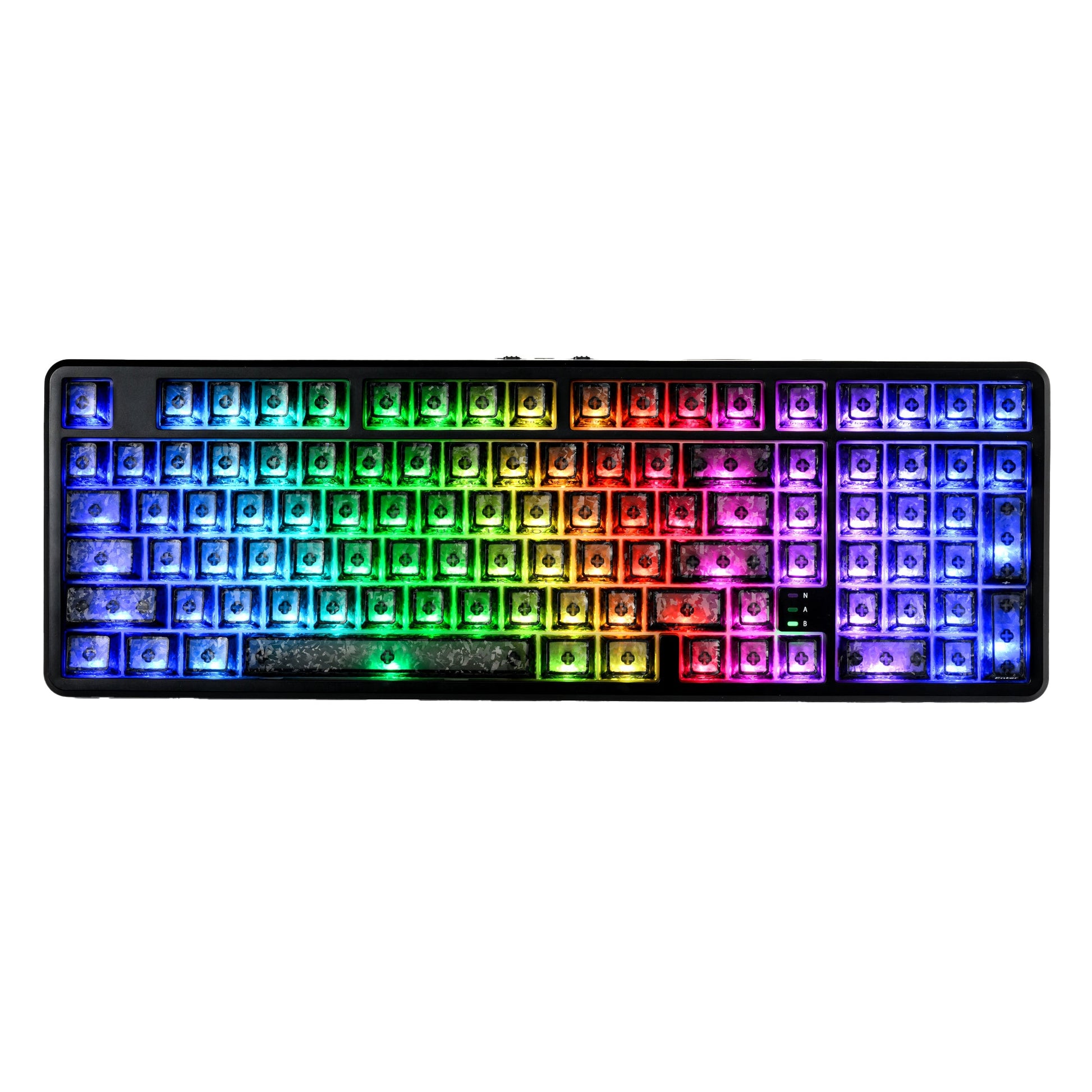Wireless RGB mechanical keyboard with multicolor backlit keys on black case