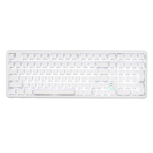 Wireless mechanical keyboard with white keycaps, keys only, no visible RGB lighting