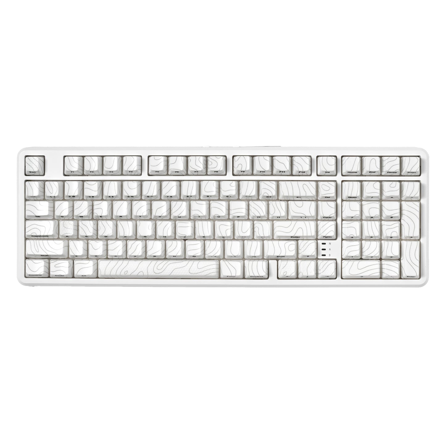 White wireless RGB 96% mechanical keyboard with gasket-style keycaps