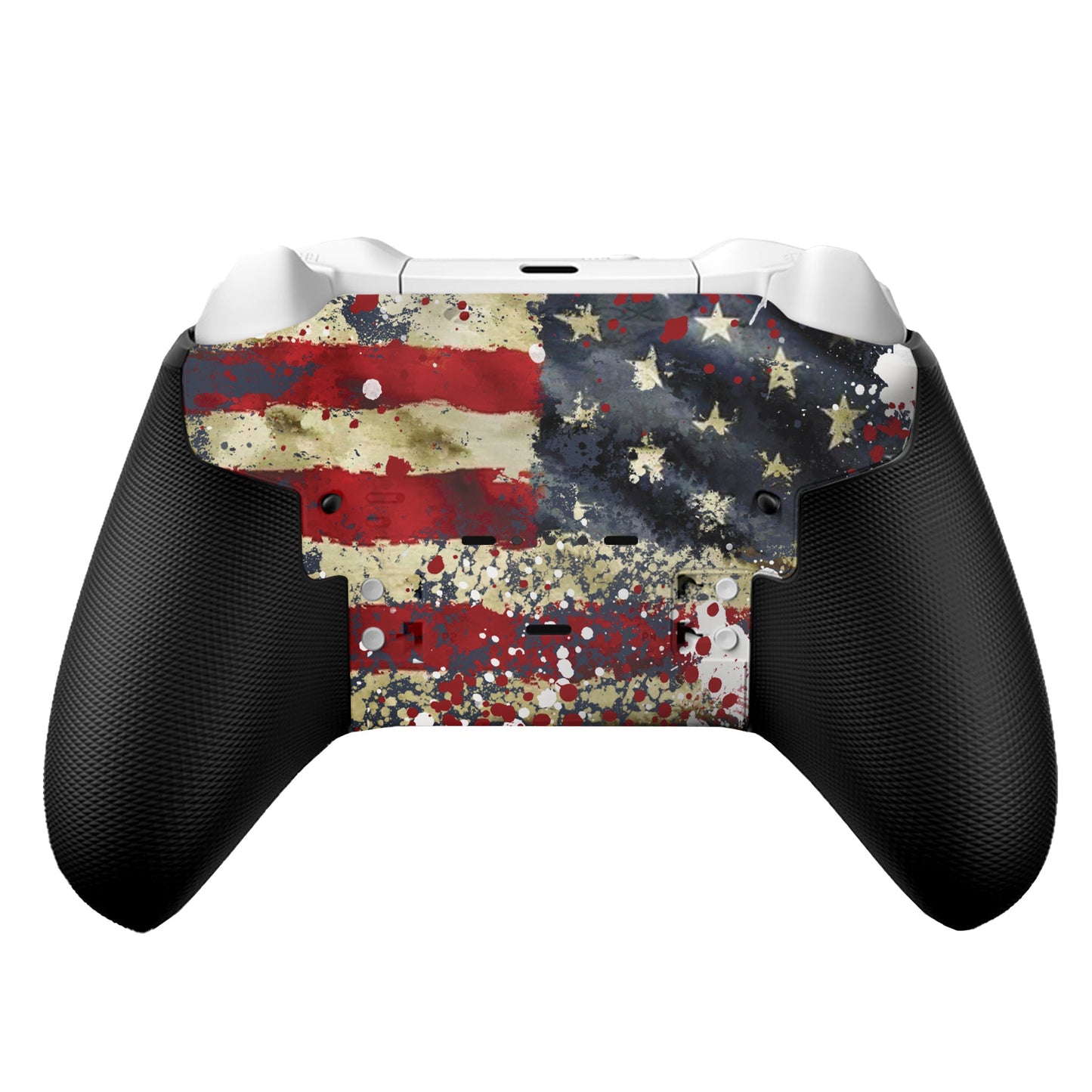 Xbox Elite Series 2 Core controller back with tattered USA flag hydro-dip rear panel