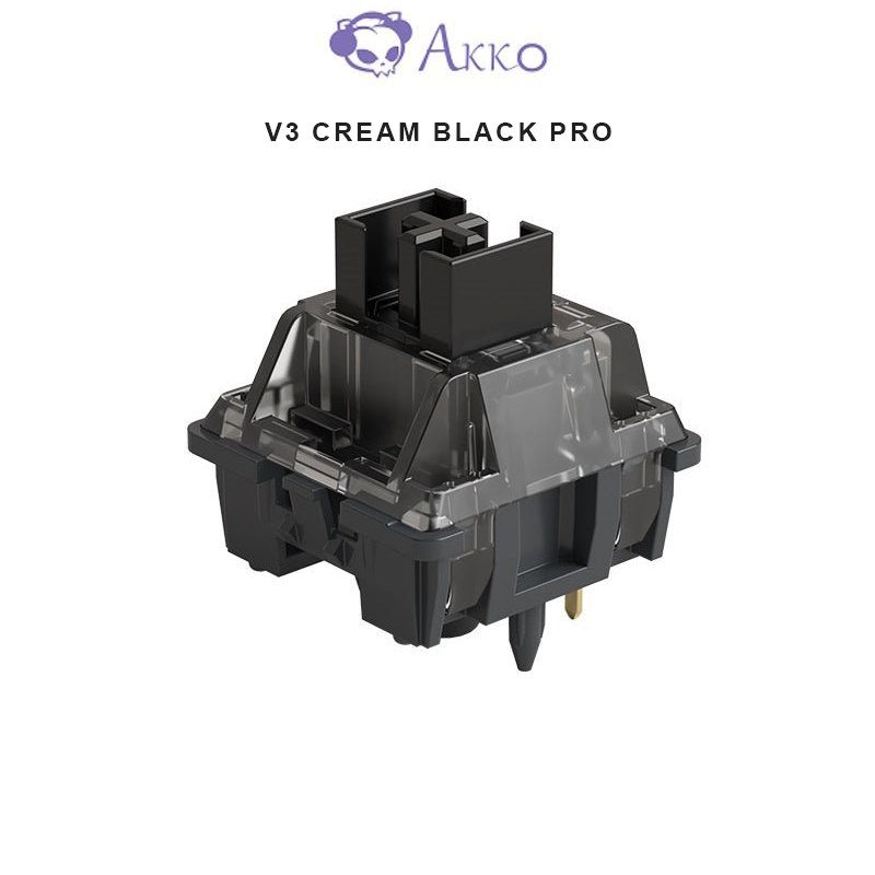 Black mechanical keyboard switch with transparent housing and black stem