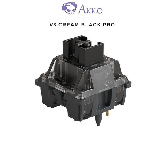 Black mechanical keyboard switch with transparent housing and black stem