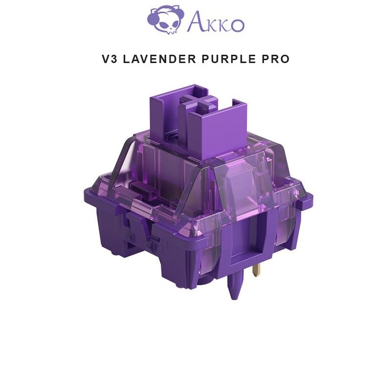 Lavender purple mechanical keyboard switch with transparent stem and housing