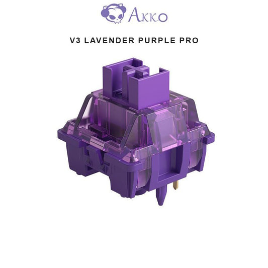 Lavender purple mechanical keyboard switch with transparent stem and housing
