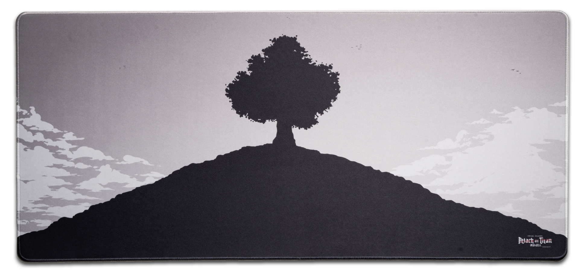 Attack on Titan Tree of Life desk mat with dark tree silhouette landscape print