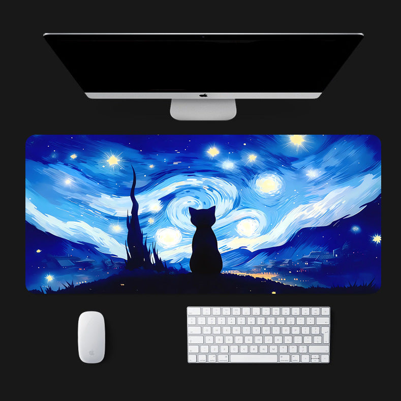 Starry Sky Black Cat Mouse Pad (4 Styles)