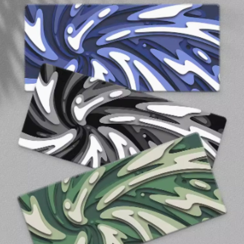 Cream Layered Vortex 3D Stereoscopic Mouse Pad