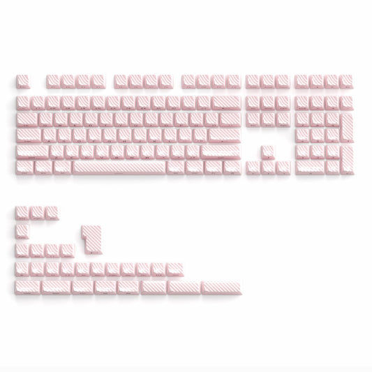 Pink side-printed 136-key OEM profile PC keycap set with sculpted key legends