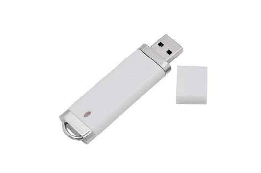 USB 3.1 flash drive with retractable USB plug, unprinted white metal body