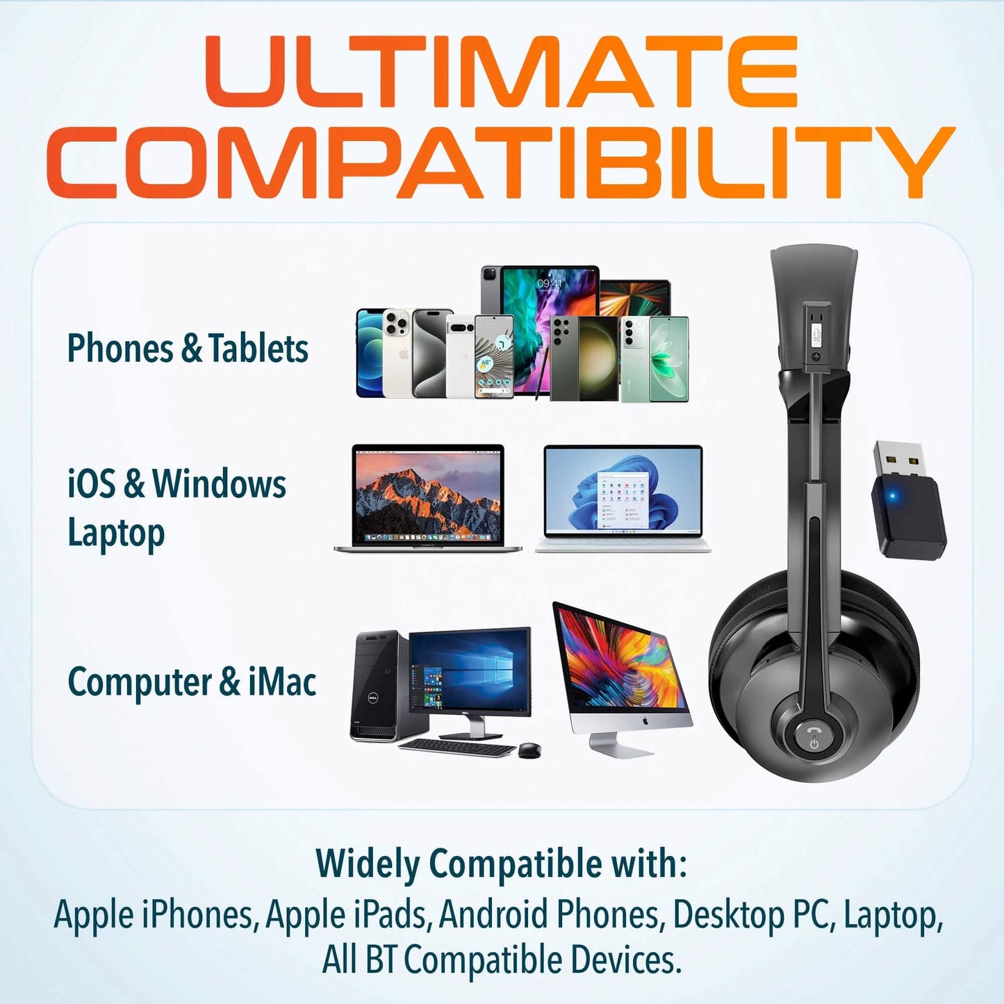 Black Delton headset with adjustable boom mic and padded ear cups.