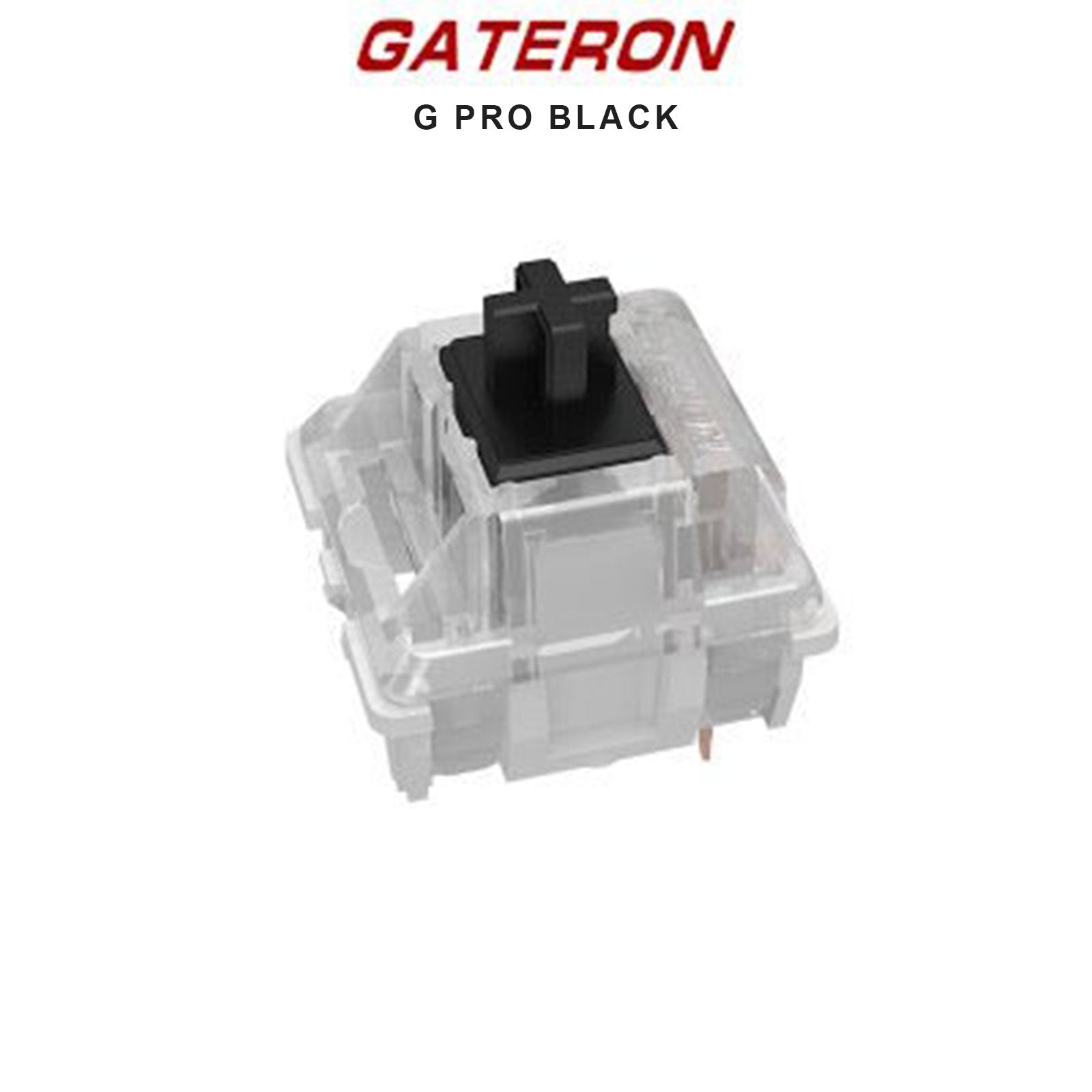 Mechanical keyboard switch with clear housing and black stem