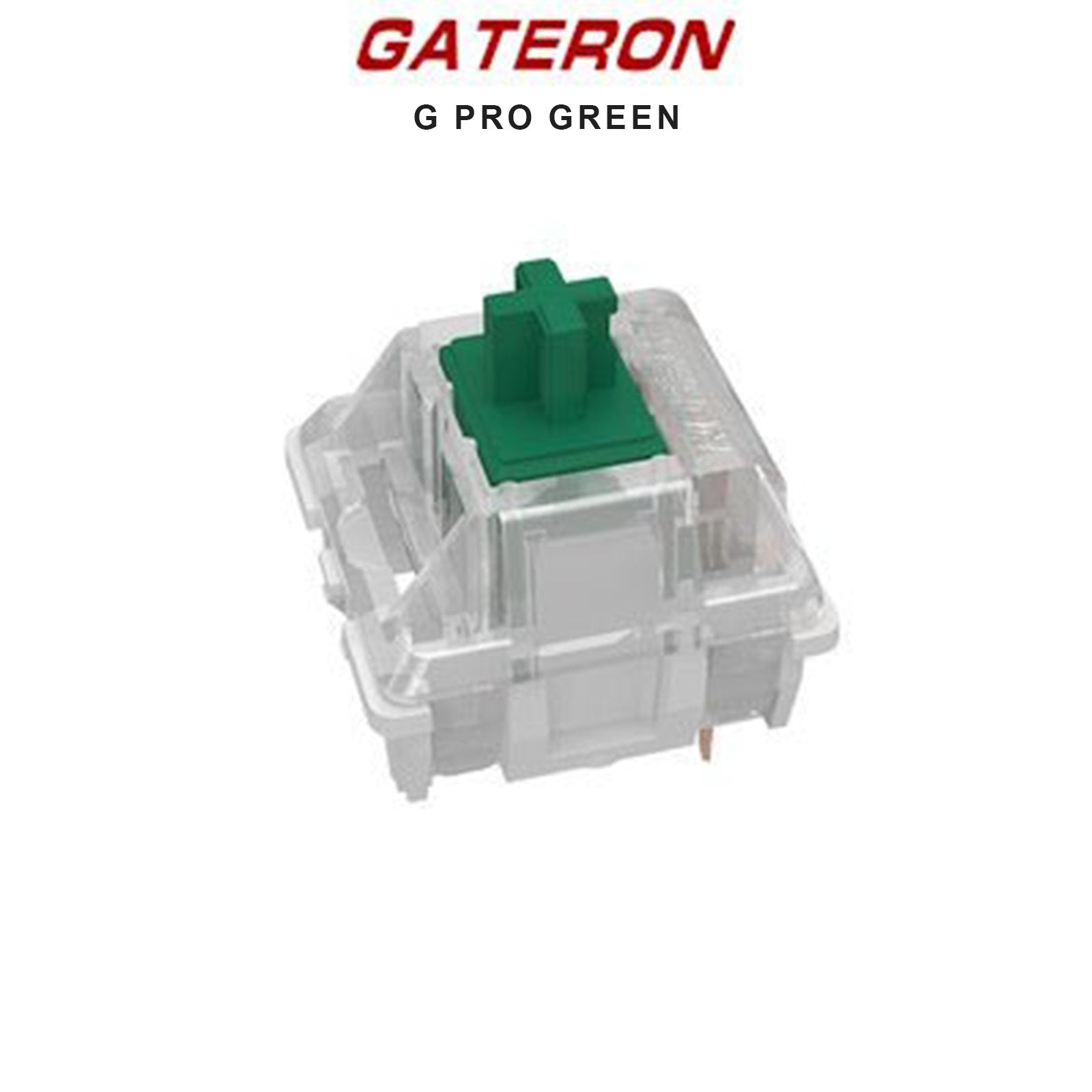 Mechanical keyboard switch with clear housing and green stem