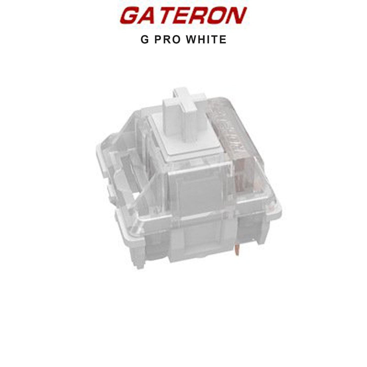 Gateron G Pro White mechanical switch, clear housing, white stem