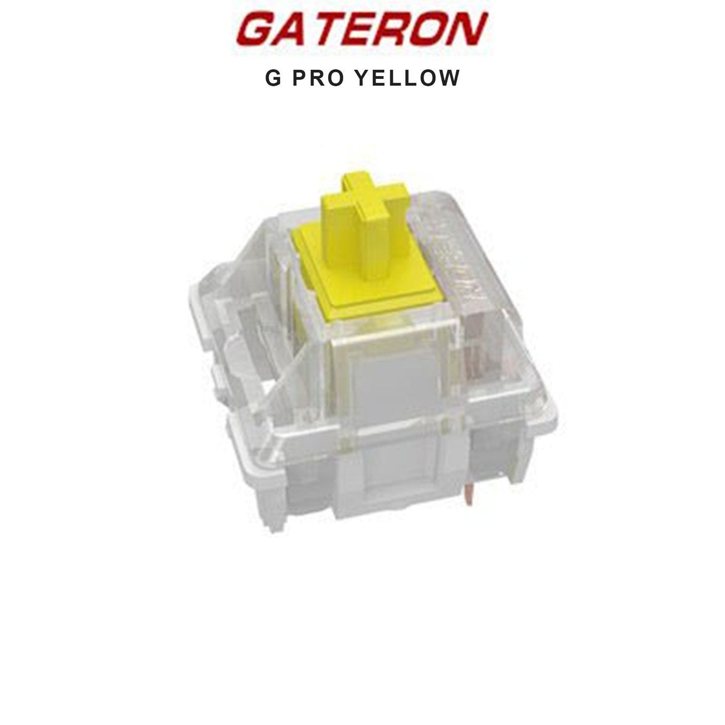 Mechanical keyboard switch with clear housing and yellow stem