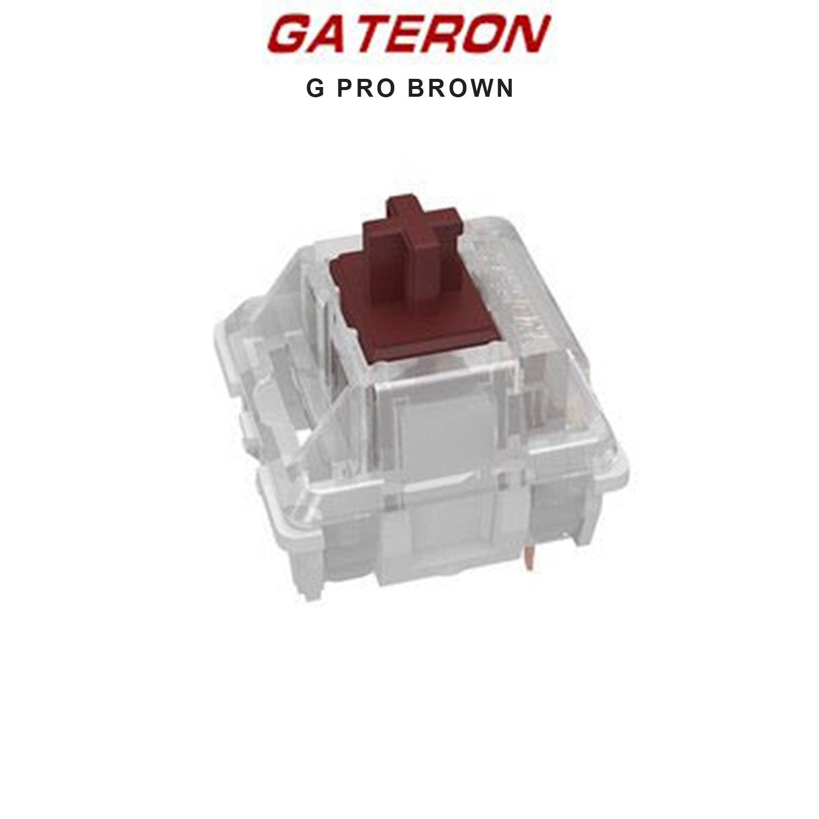 Mechanical keyboard switch with clear housing and brown stem