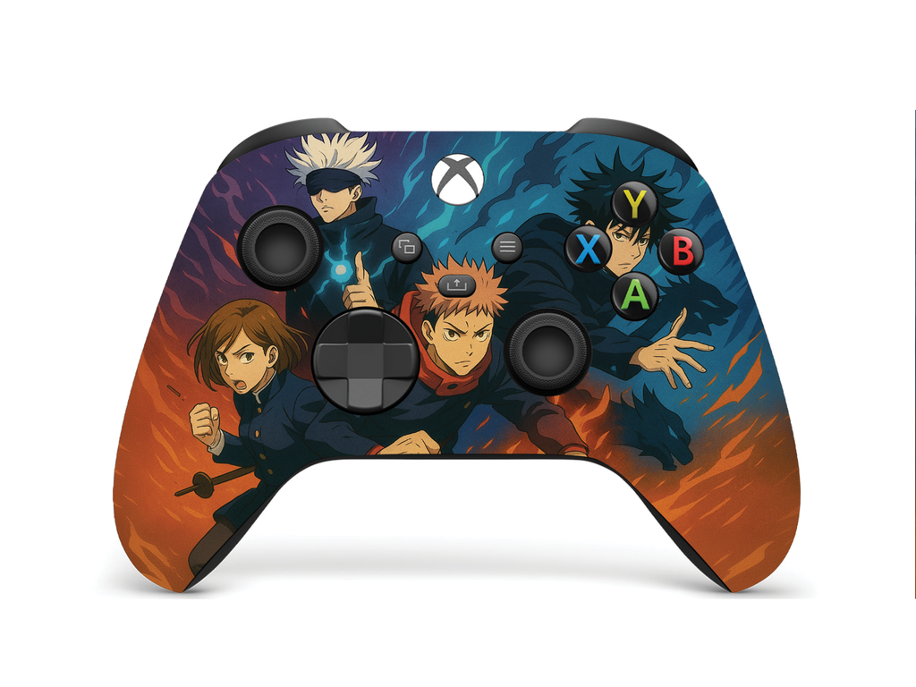 Xbox Series X/S controller skin with colorful anime character art and face-button layout