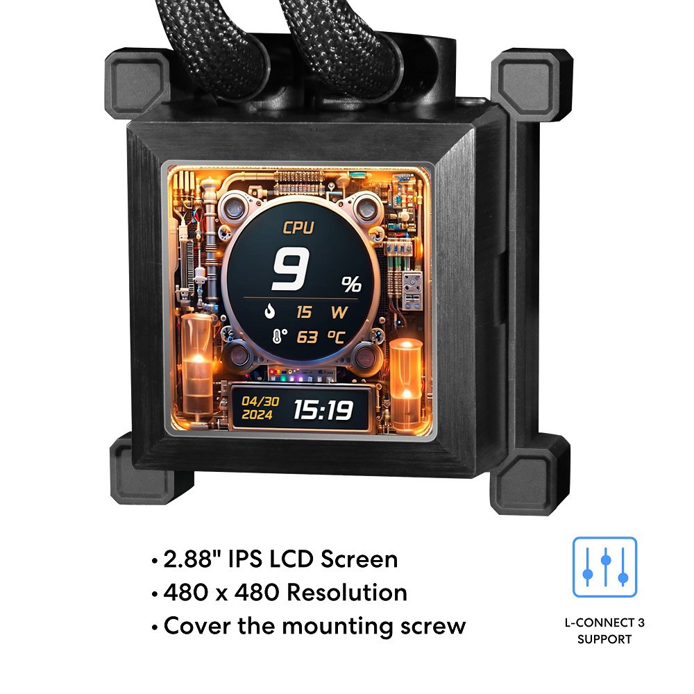 Lian Li Hydroshift 360 AIO HSLCD36RB - Pre-installed 3 x ARGB fans
