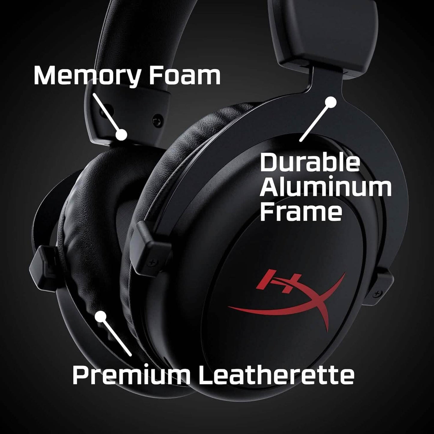 Black over-ear headset with padded ear cushions and durable metal frame