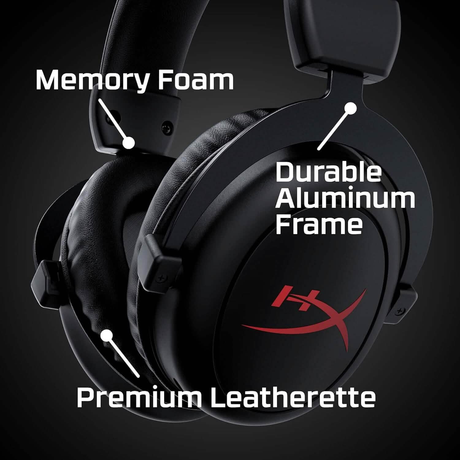 Black over-ear headset with padded ear cushions and durable metal frame