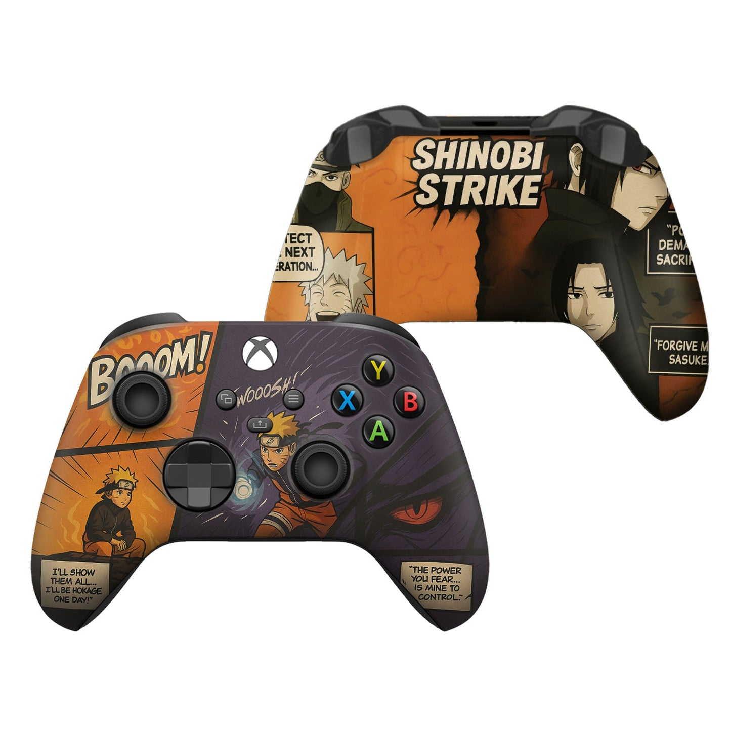 Xbox Series X/S controller with ninja anime print, ABXY buttons and dual analog sticks