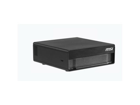 MSI compact mini desktop PC, black with front mesh grille and top cover