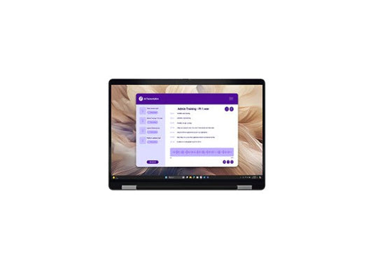 Dell 14-inch laptop with screen display, dark bezel, front view