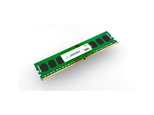 Axiom DDR5 SDRAM memory module with green PCB and white label, for servers