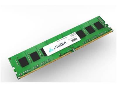 DDR5 UDIMM memory module with green PCB, chips, and label