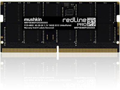 DDR5 ECC SODIMM memory module with black PCB and gold edge contacts