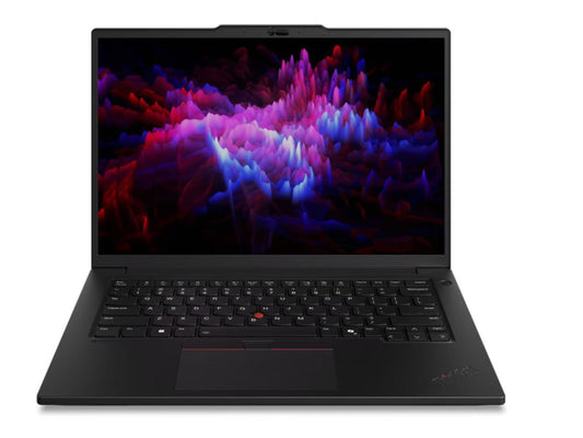 Open dark laptop with keyboard and large display