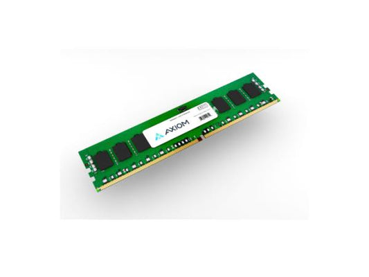 Axiom DDR5 SDRAM memory module on green PCB with gold edge connector