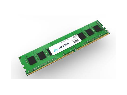 AXIOM green DDR5 UDIMM RAM stick with white label and gold edge connector