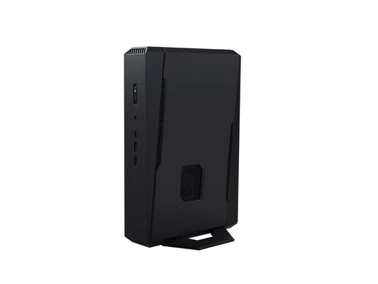 ASUS mini PC, black tower with front and side ports
