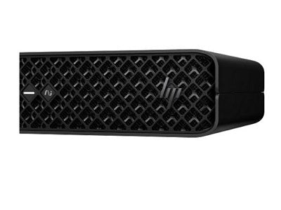 Black mini PC with textured side air vent grille