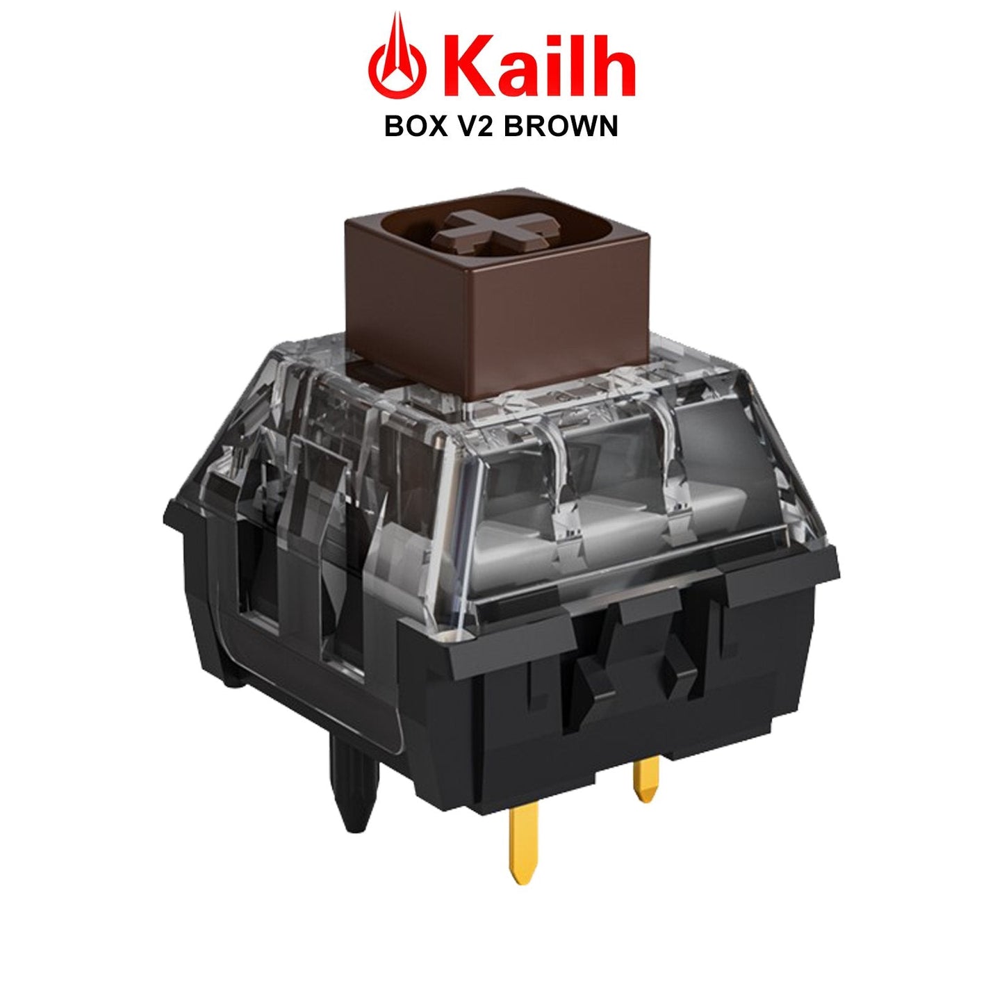 Kailh Box V2 switch with brown keycap, clear housing, and black base