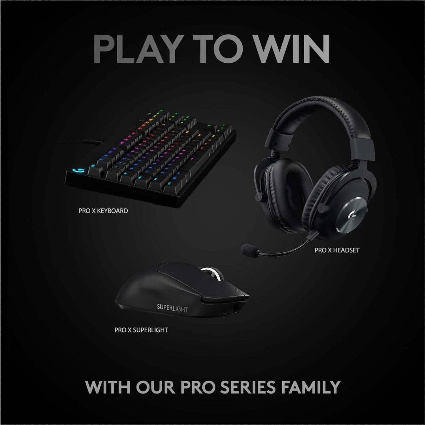 Black wireless gaming mouse with Superlight logo and curved side grip on top