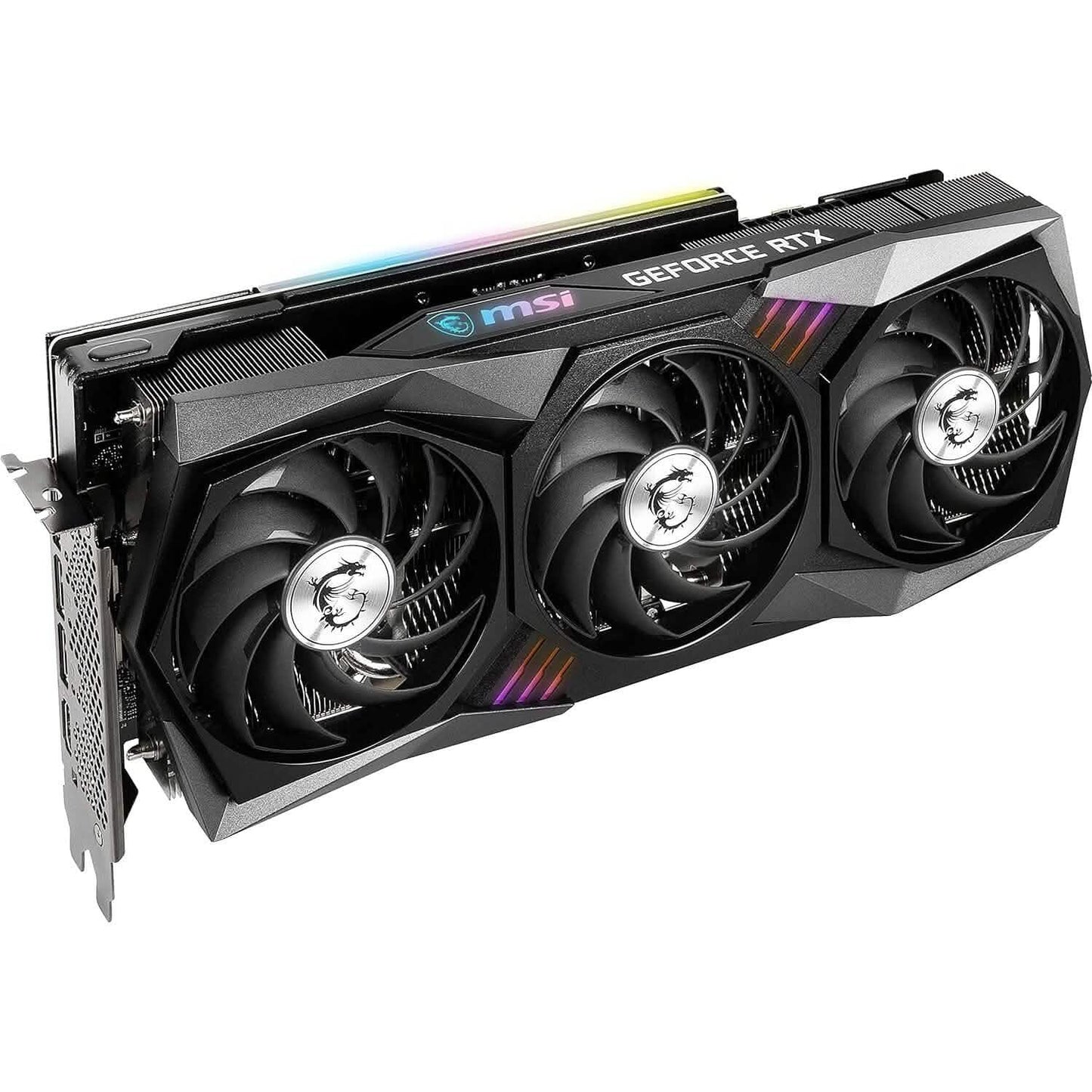 MSI GeForce RTX 3070 Ti graphics card with three fans and angled cooling shroud