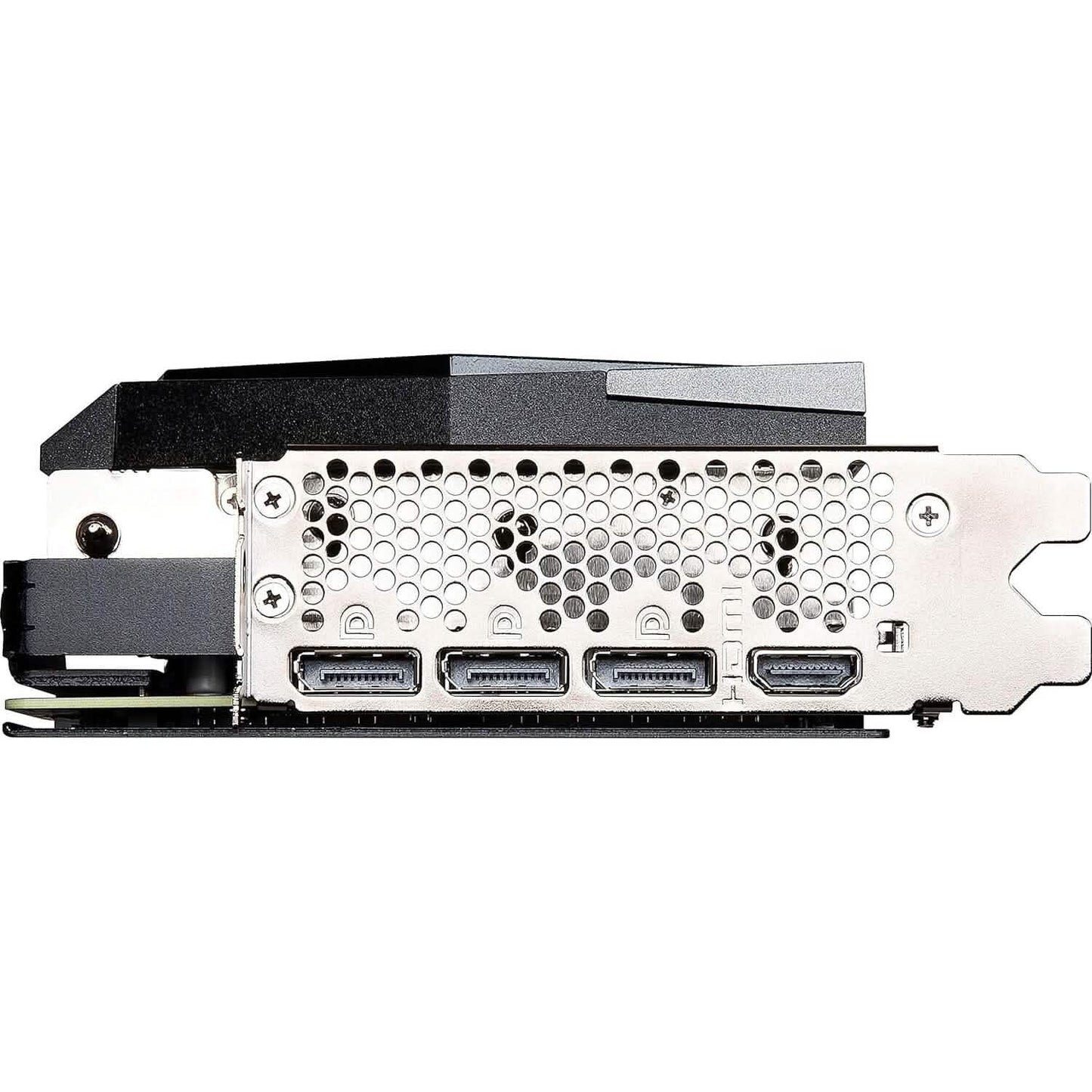 MSI GeForce RTX 3070 Ti graphics card rear I/O bracket with HDMI/DisplayPort