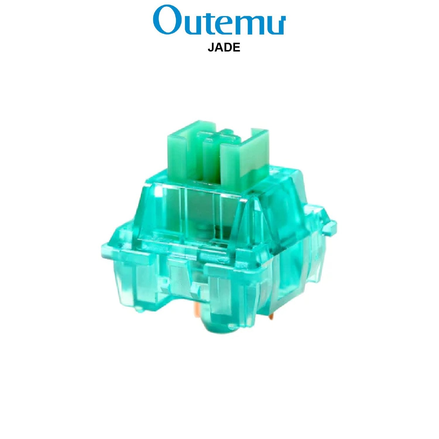 Outemu Jade mechanical keyboard switch with translucent light-green housing